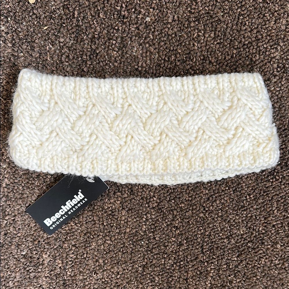 NWT Beechfield Cream Knit Headband